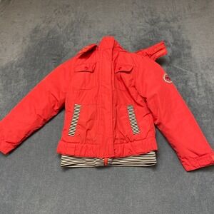 Weatherproof Jacket Girls Small 6/7 Red Winter Hiking Outdoor Hooded Full Zip